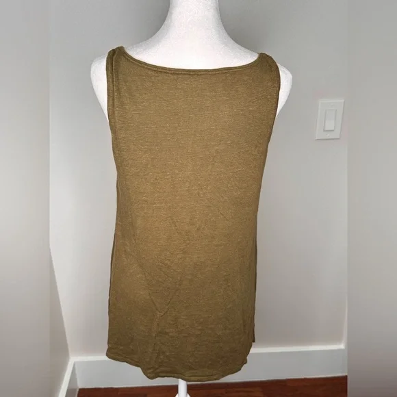 Eileen Fisher Earthy Brown Organic Linen Tank Top - Picture 10 of 12